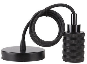 Czarne zawiesie metalowe do lampy wiszącej 1xE27 CLARK 100 cm