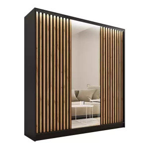 WYPRZEDAŻ Szafa przesuwna z lustrem lamele LOFT 180 cm