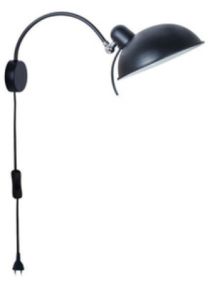 Czarny kinkiet ścienny do salonu NORA metal 1xE14 40W