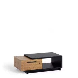Duża ława do salonu 120 cm Dąb artisan/czarny mat ISMENA
