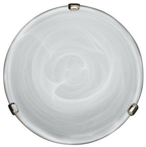 Biały plafon sufitowy 30 cm do salonu DUNA szkło chrom