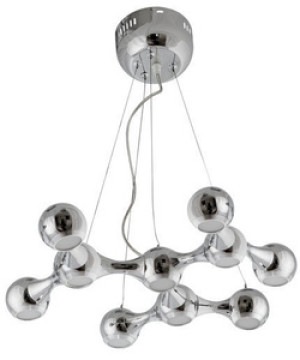 Chromowana lampa wisząca dekoracyjna LED z regulacją wysokości do salonu TOP