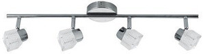 Chromowana lampa sufitowa ścienna na listwie 4x40W G9 MALACHIT