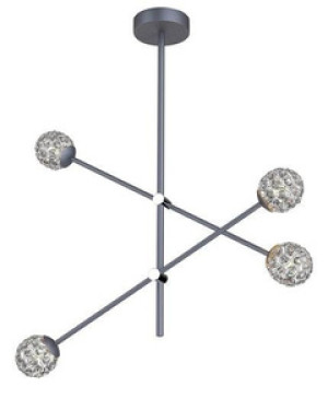 Szara lampa wisząca sufitowa do salonu PAKSOS metal i szkło