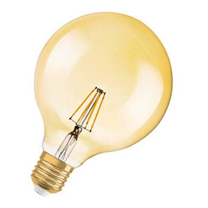 Złota żarówka LED dekoracyjna E27 GLOBE 125 dimmable ciepła 2400K