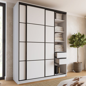 WYPRZEDAŻ Biała trzydrzwiowa szafa przesuwna 180 cm LOFT MAX