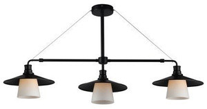 Czarna lampa wisząca loft do salonu 3-punktowa regulowana TOP metal