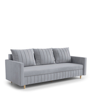 Welurowa sofa do salonu z funkcją spania i pojemnikiem FOCUS