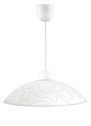 Biała lampa wisząca szklana z regulacją wysokości MALIBU do salonu