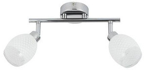 Chromowana lampa sufitowa 2-punktowa do salonu GERENT metal szkło
