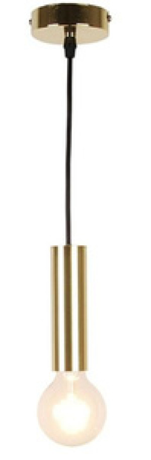 Złota lampa wisząca metalowa 114,2 cm do salonu DALLAS cylindryczna