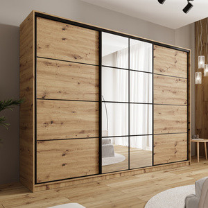 WYPRZEDAŻ Pojemna trzydrzwiowa szafa przesuwna z lustrem 280 cm EDGE