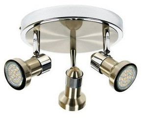 Srebrna lampa sufitowa plafon 3xGU10 do salonu ARKON metal