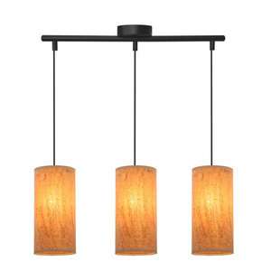 Brązowa lampa wisząca 3-punktowa do salonu ARAGONA abażur korkowy