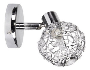 Srebrny kinkiet ścienny spot 1-punktowy do salonu COLLAR metal