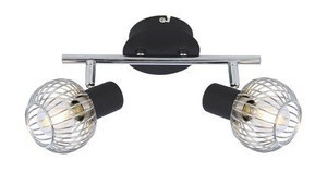 Czarna lampa ścienna nad lustro 2xE14 OSLOK metal chrom