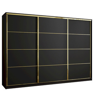 WYPRZEDAŻ Trzydrzwiowa szafa przesuwna 280 cm z szufladami GOLD NEW glamour