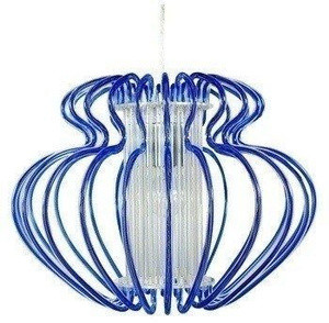 Niebieska lampa wisząca sufitowa z regulacją wysokości IMPERIA 1xE27