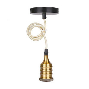 Czarne zawiesie metalowe do lampy wiszącej E27 industrialne patyna