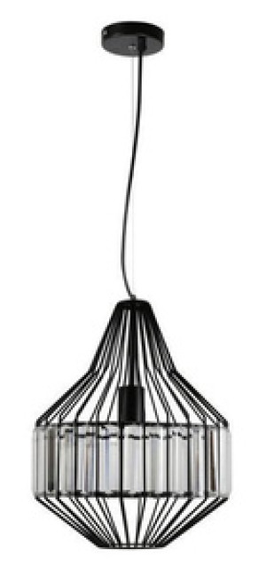 Czarna lampa wisząca sufitowa z regulacją wysokości ALVARO metal