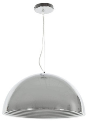 Srebrna lampa wisząca metalowa do salonu DORADA chrom 40 cm