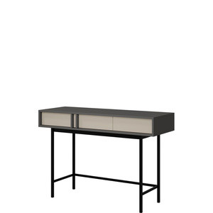 Nowoczesna toaletka z szufladami antracyt beż jasny 123 cm AVERO