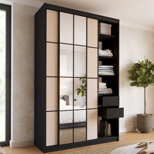 Wysoka szafa przesuwna do sypialni z lustrem 150 cm EDGE MAX