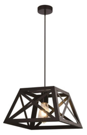 Czarna lampa wisząca metalowa do salonu industrialna Origami 1xE27 regulowana