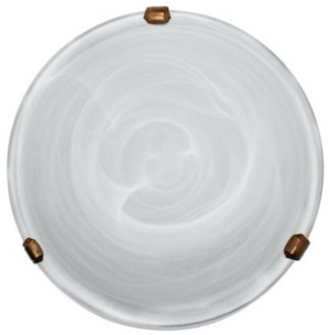 Biały plafon sufitowy do salonu DUNA metal i szkło 30 cm