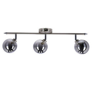 Lampa sufitowa listwa 3-punktowa do salonu RODIA klosz grafitowy satynowy
