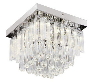 Biało srebrna lampa sufitowa LED plafon do salonu VIDRO chrom 30 cm