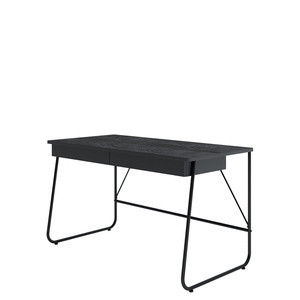 Nowoczesne czarne biurko z szufladami i metalowymi nogami 135x77 cm MATCH