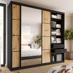 WYPRZEDAŻ Duża loftowa szafa przesuwna z lustrem 250 cm LOFT MAX
