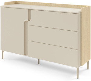 Komoda do salonu z szufladami na nóżkach 143 cm macadamia PONTO