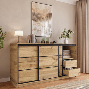 Komoda do sypialni 180 cm z drążkiem i szufladami LOFT