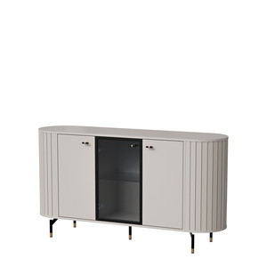Nowoczesna komoda z witryną 150 cm do salonu ZELDA cashmere