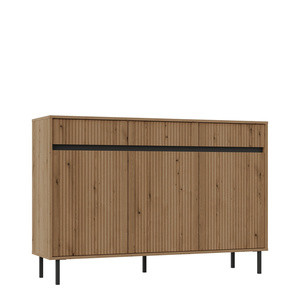 Pojemna frezowana komoda z szufladami do salonu 148 cm OMEGA