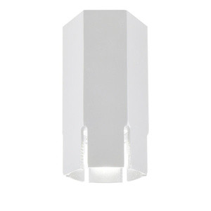 Biała lampa sufitowa tuba 12 cm do salonu sześciokątna