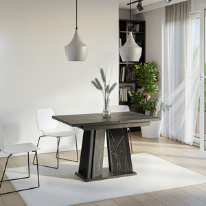 Prostokątny stół rozkładany do jadalni 160x80 cm DENOS czarny marmur