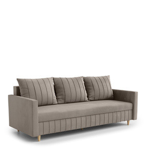 Welurowa sofa do salonu z funkcją spania i pojemnikiem FOCUS