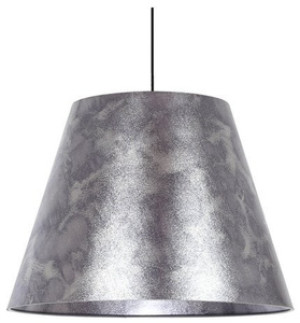 Srebrna lampa wisząca sufitowa regulowana do salonu PLATINO 1xE27