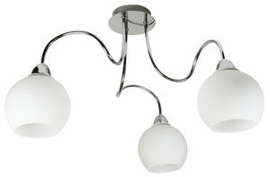 Srebrna potrójna lampa wisząca sufitowa do salonu NELDA metal