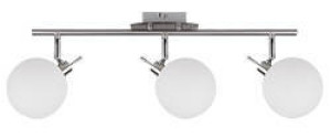 Srebrna lampa sufitowa 3-punktowa do salonu GHOST metal szkło