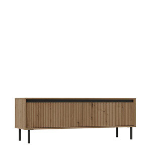 Frezowana szafka RTV do salonu z szufladami 140 cm OMEGA