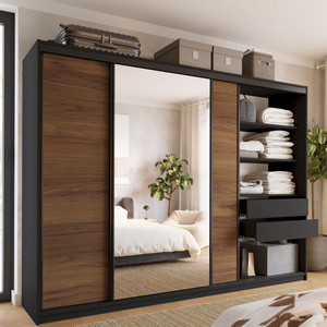 WYPRZEDAŻ Szafa przesuwna z lustrem 280 cm do sypialni LOFT orzech