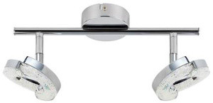 Srebrna lampa sufitowa LED nad lustro listwa 2-punktowa MORRIS IP20