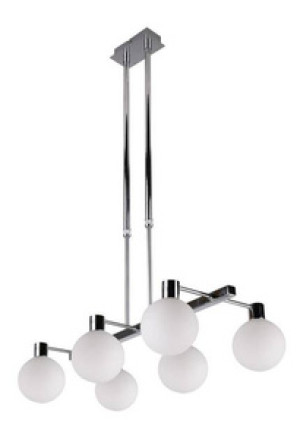 Biała lampa sufitowa wisząca regulowana do salonu MALDUS szkło metal