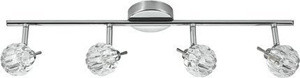 Srebrna lampa sufitowa listwa 4xG9 do salonu BOMBOLA metal