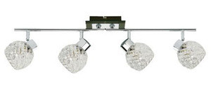 Czarna lampa sufitowa listwa 4-płomienna do salonu VEGA G9