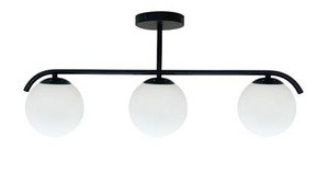 Czarna lampa sufitowa 3-punktowa do salonu AMADEO szklane klosze